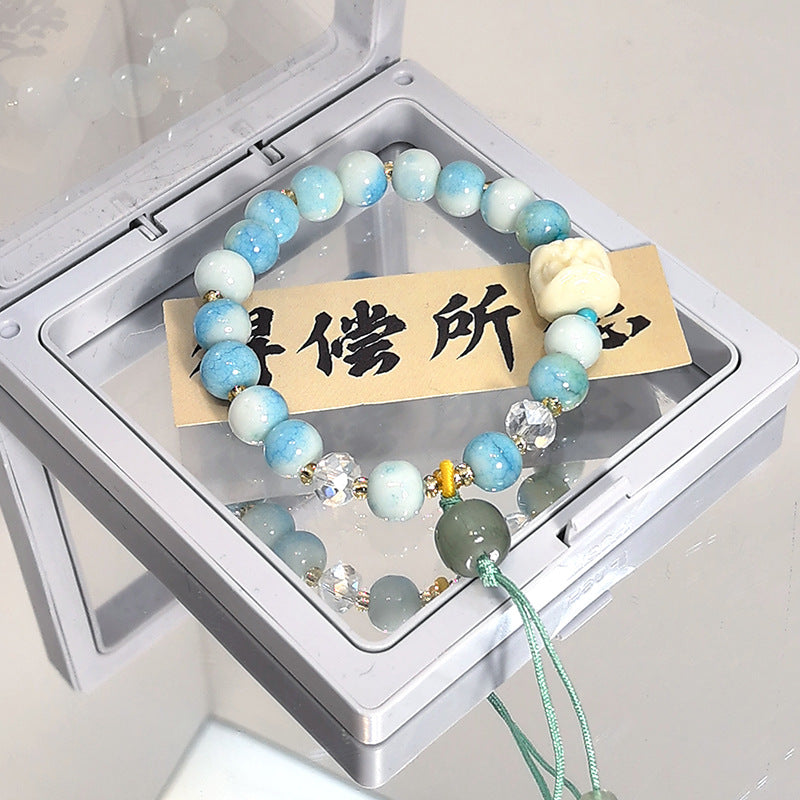 Chinese Retro Style Beaded Design Glaze Gift Box Bracelets