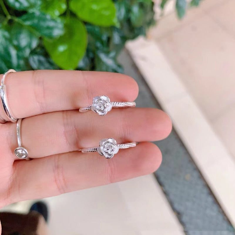 Retro Twist Rose Gentle Elegant Wind Camellia Rings