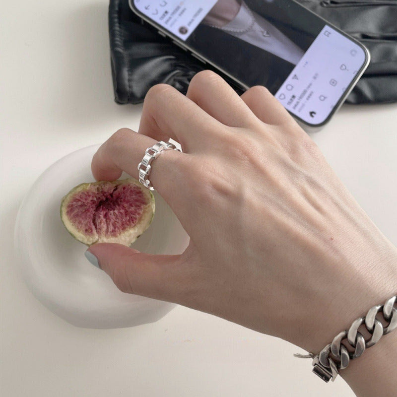 Women's Sier Simple Light Luxury High-grade Index Finger Open Rings
