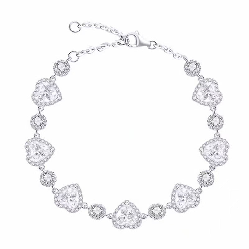 Female Design Fully Jeweled Loving Heart Light Luxury Minority High-grade Bracelet