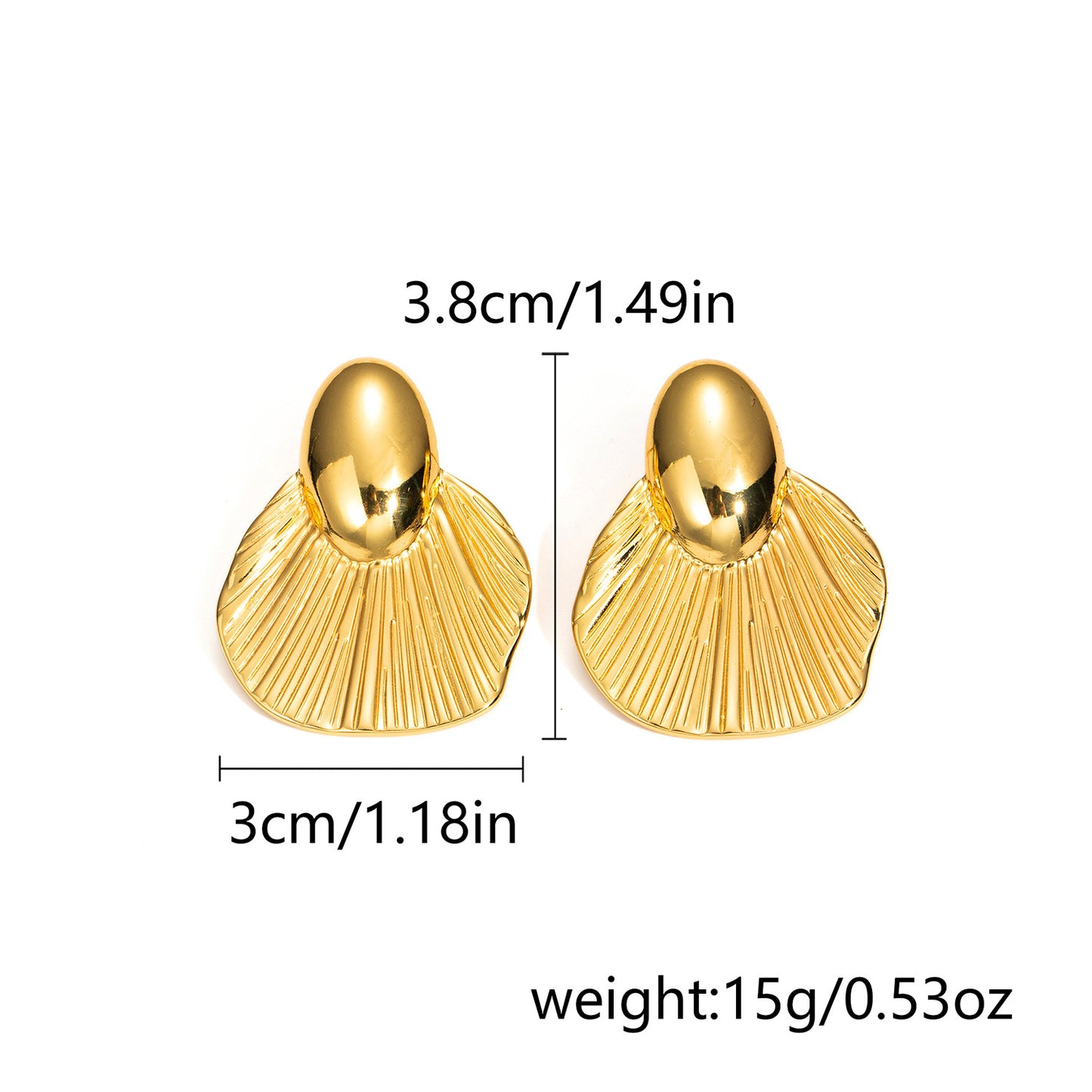 Women's Style Retro Titanium Steel Pleated Texture Vortex Stainless Earrings