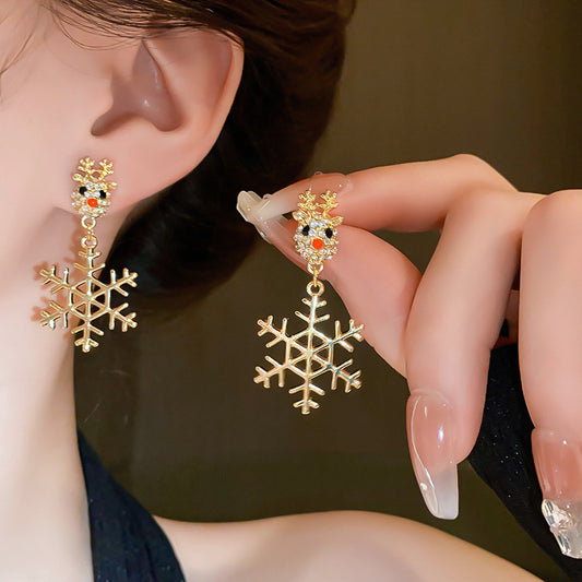 Star Pearl Fashionable Elegant Christmas Tree Earrings