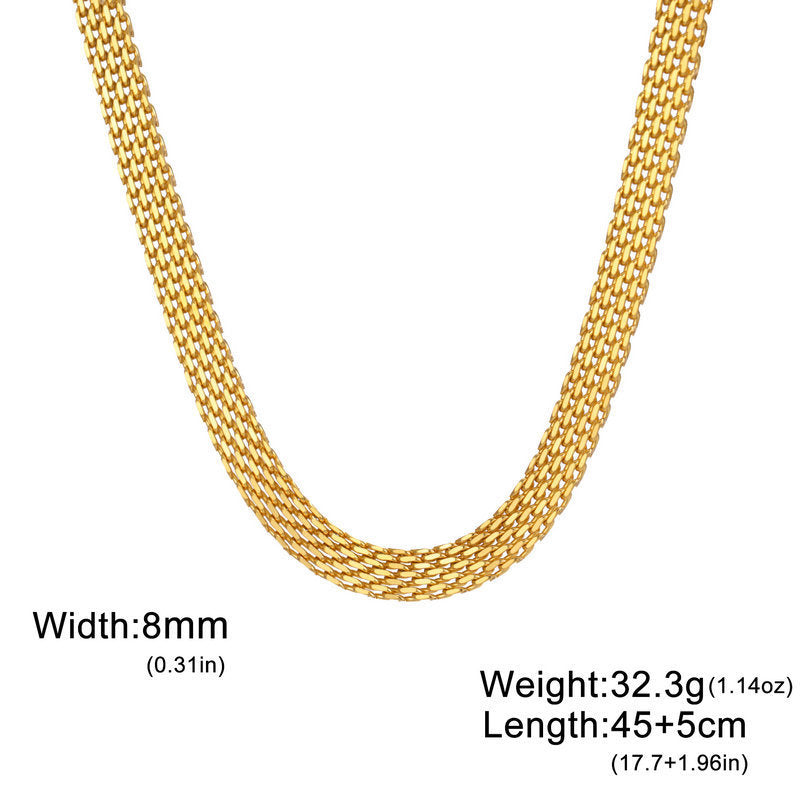 Woven Snake Bones Chain Light Luxury High-grade Titanium Steel Clavicle Necklace