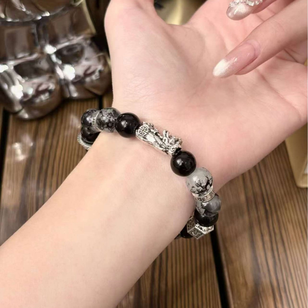 Men's Ink Painting Natural High-grade Couple Gift Father's Bracelets