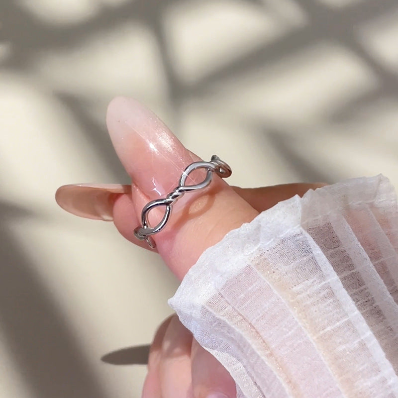 Line Twist Female Simple Temperament Daily Commute Adjustable Ring