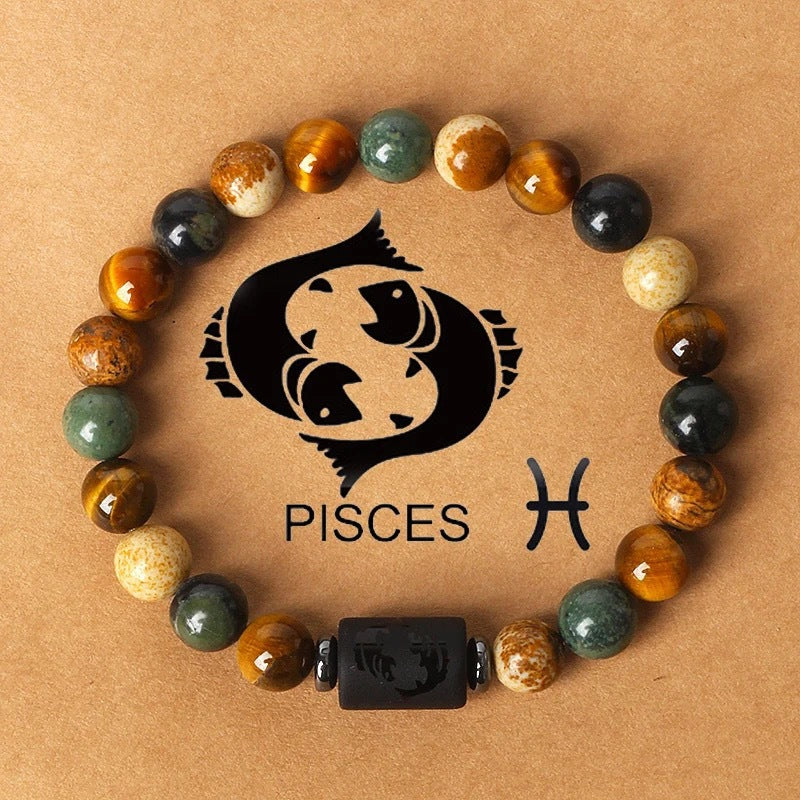 Planets Twee Constellations Natural Stone Blue Black Bracelet