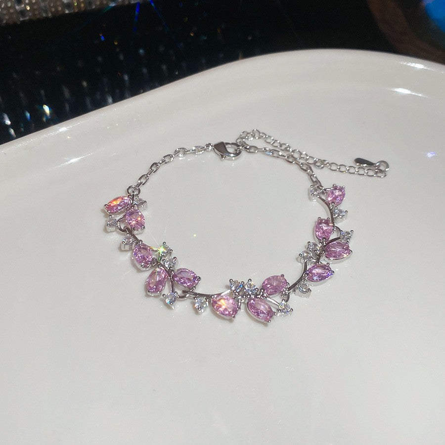 Sweet Pink Zircon Korean Artsy Light Bracelet