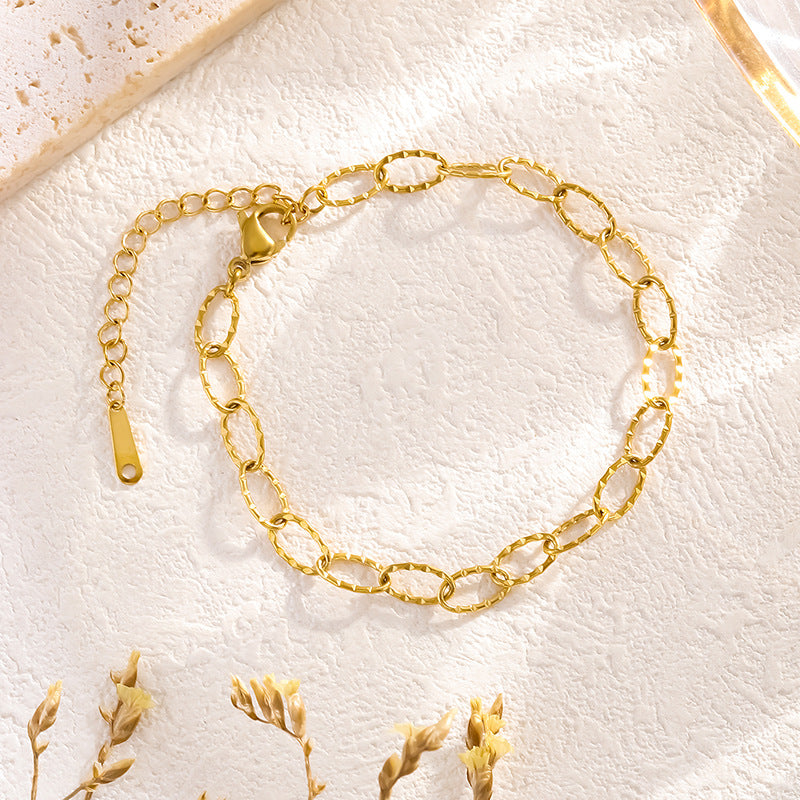 Gold Light Luxury Design Simple Titanium Steel Adjustable Bracelet