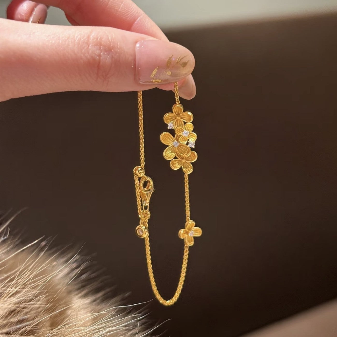Women's Osmanthus Diamond For Mild Luxury Retro High-grade Simple Design Elegant Bracelet