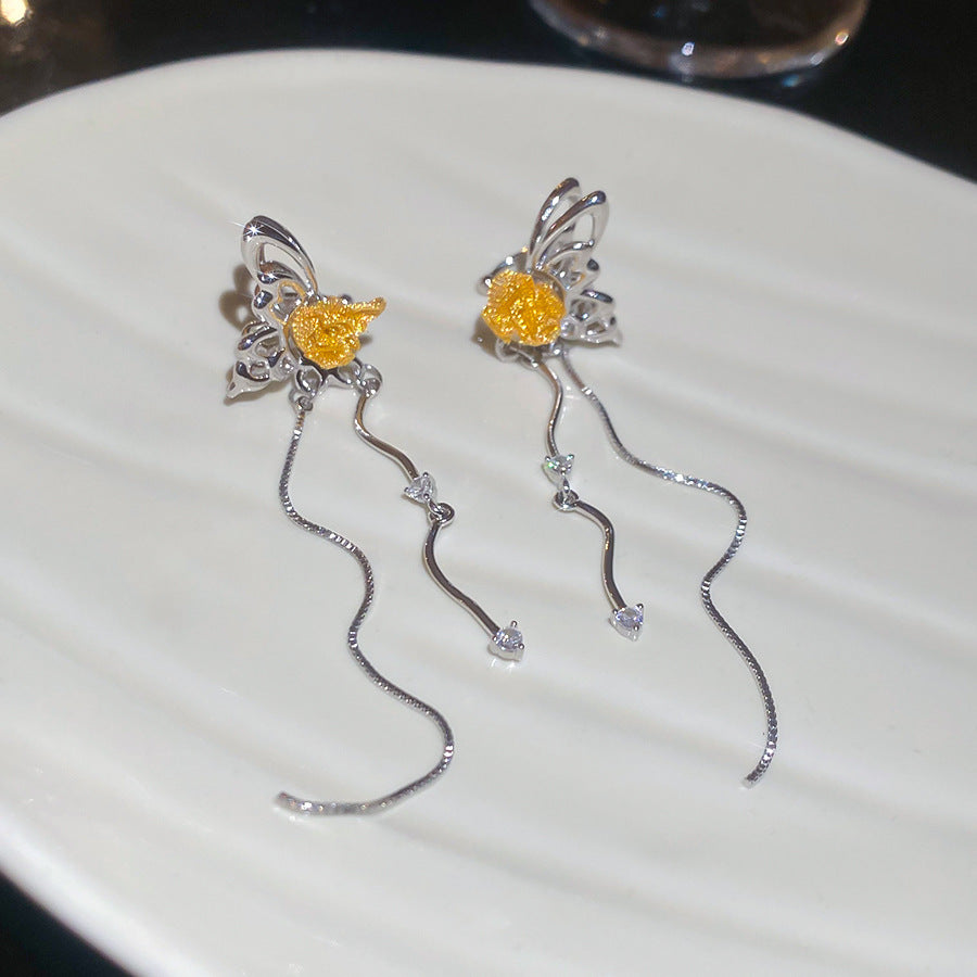 Tassel Ear Clip Vintage Court Style Rings