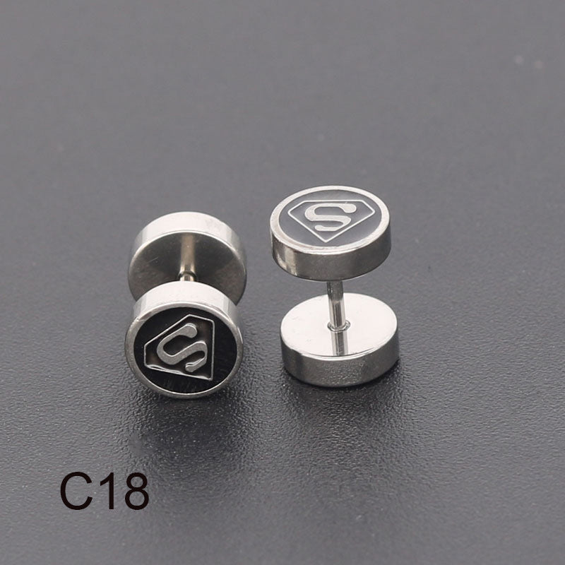 Bilateral Epoxy Titanium Steel Ear Drip Bone Fake Extender Earrings