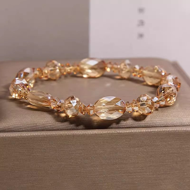 Champagne Gold Shining Cut Crystal Light Luxury Minority High Sense Bracelets