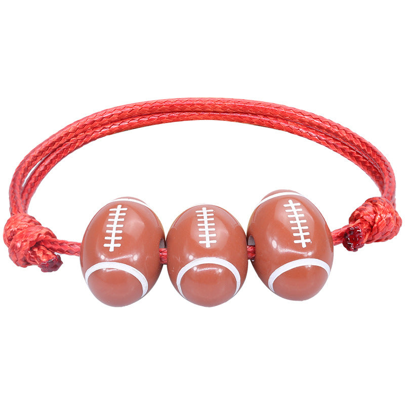 Basketball Baseball Wax Line Woven Softball Tennis Rugby Bracelets