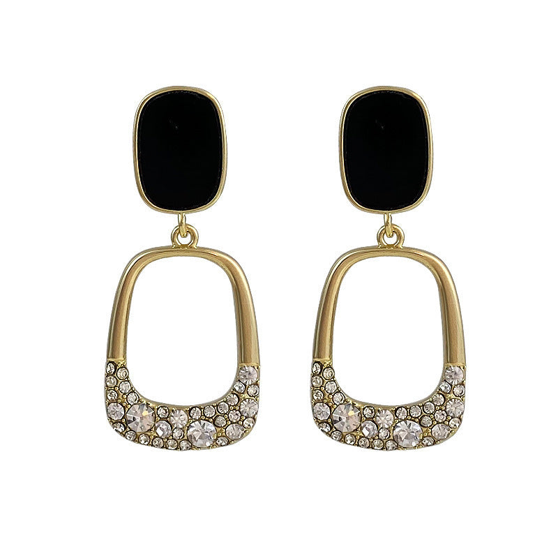 Diamond Fashion Star Moon Personality Tassel Ear Clip Stud Earrings