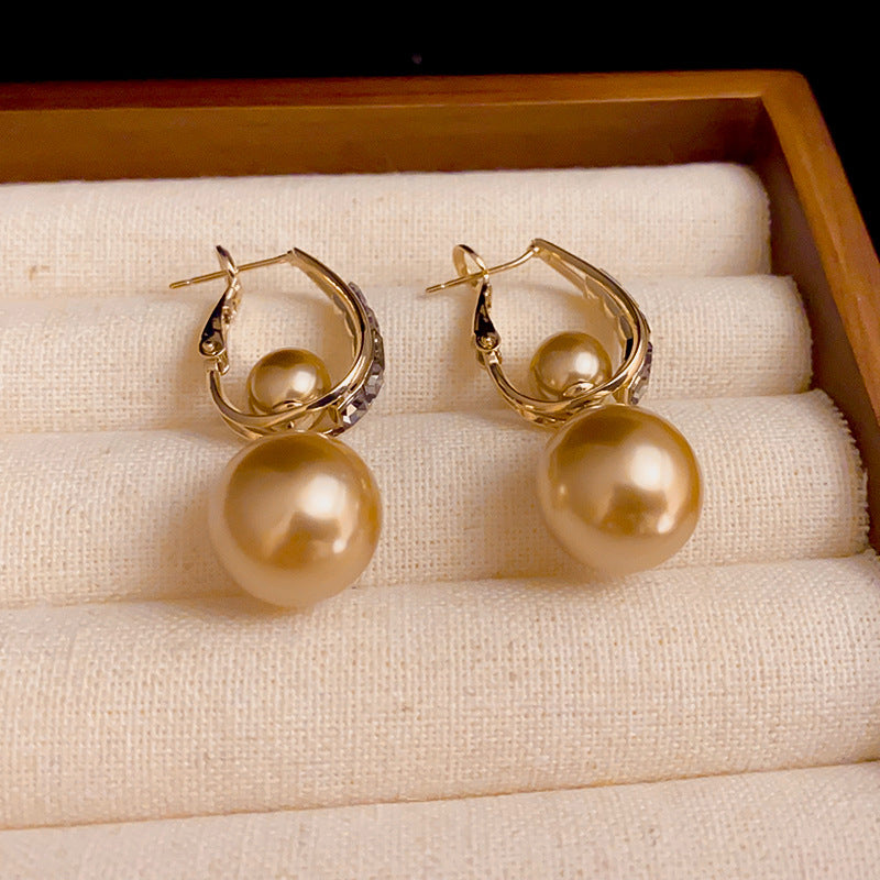 Pearl Zircon Luxury Exquisite Elegant Gentle Temperament Ear Buckle