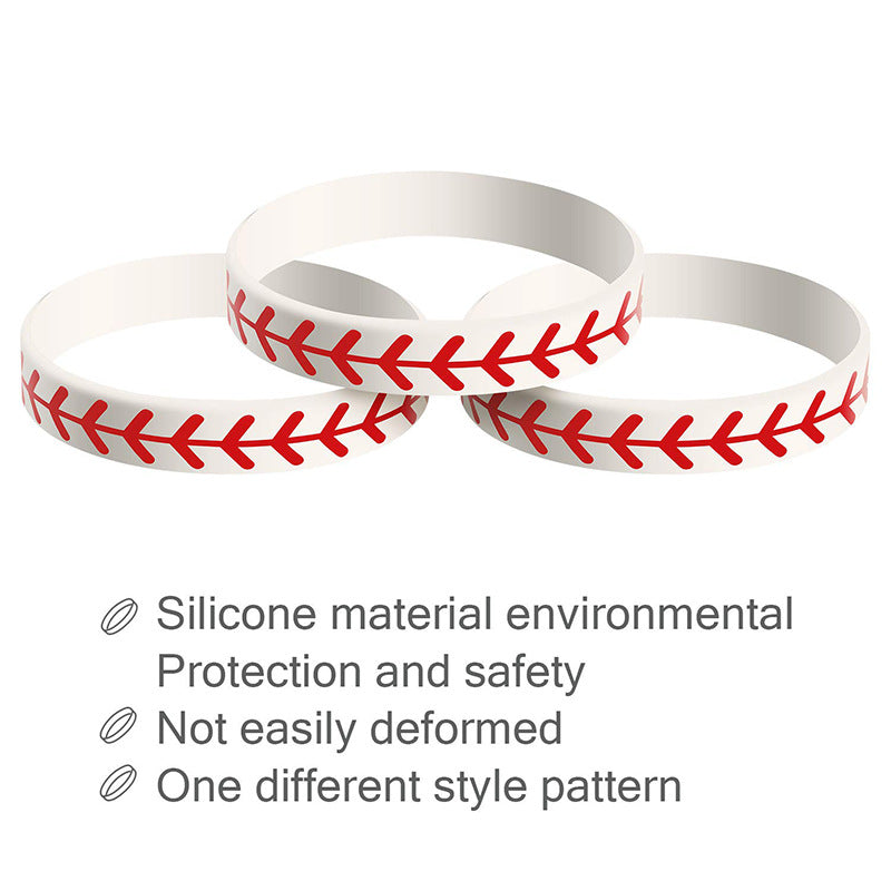 Softball Silicone Monochrome Full Circle Printing Stitching Bracelet