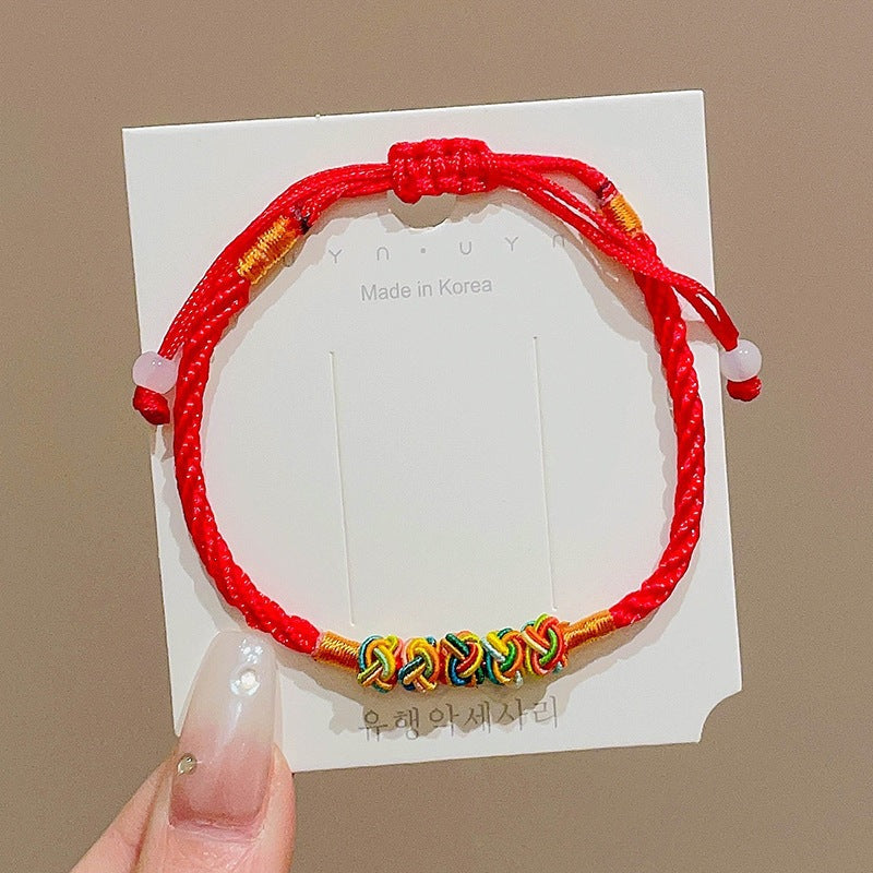 Women's & Men's Colorful Braided Rope Thread Design Simple Bracelet