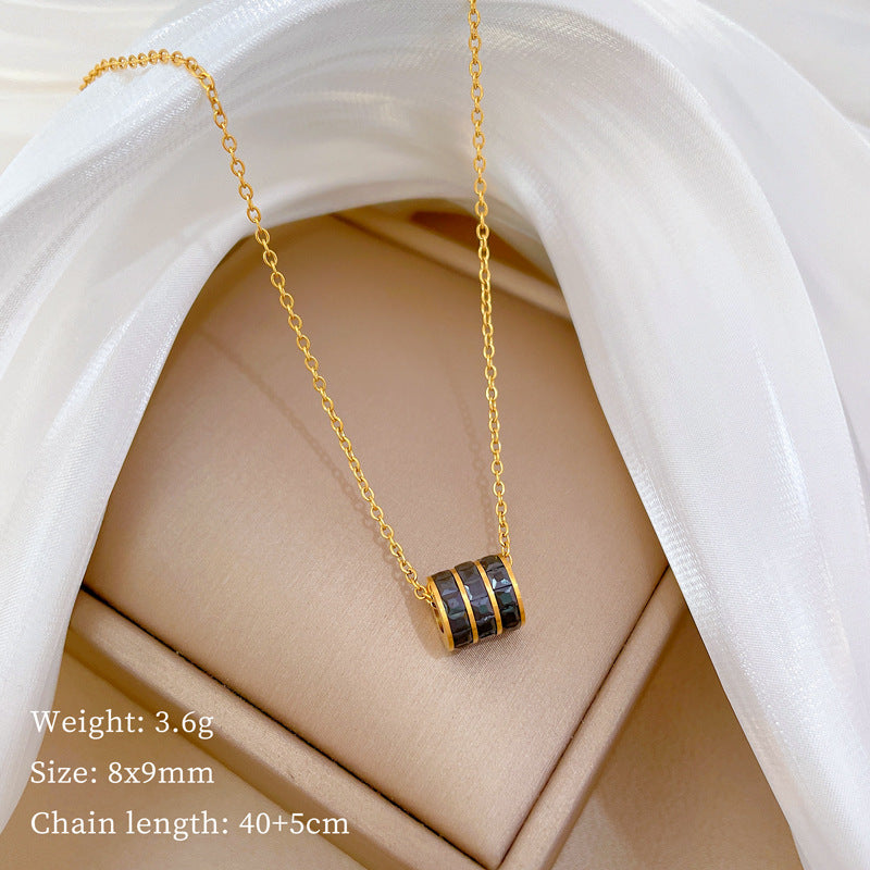 Women's Steel Black Small Waist Elegant Personality Minimalist Style Real Gold Necklace