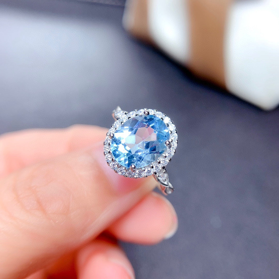 Broadcast Colored Gems Imitation Natural Topaz Ring