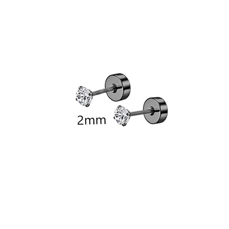 Stainless Steel Piercing Ear Zircon Bone Nose Earrings