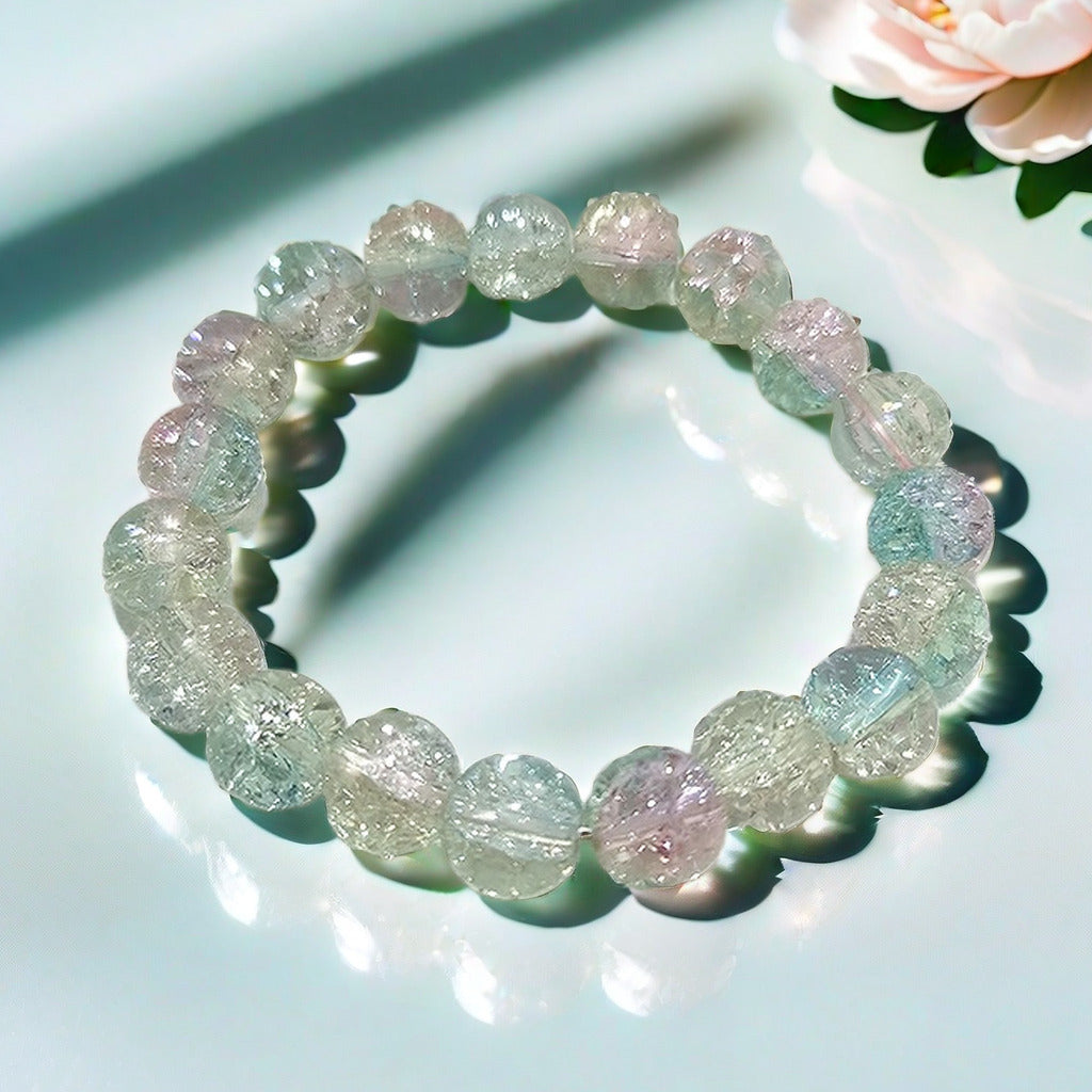 Purple Brushed Floral Beads Female Hand Toy Bracelet