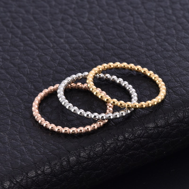 Women's Beads Bone Joint Wind Rose Gold Index Rings