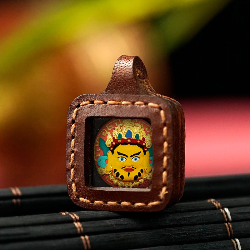 Leather Shell Tibetan Wipe Cover Niche For Statue Pendants