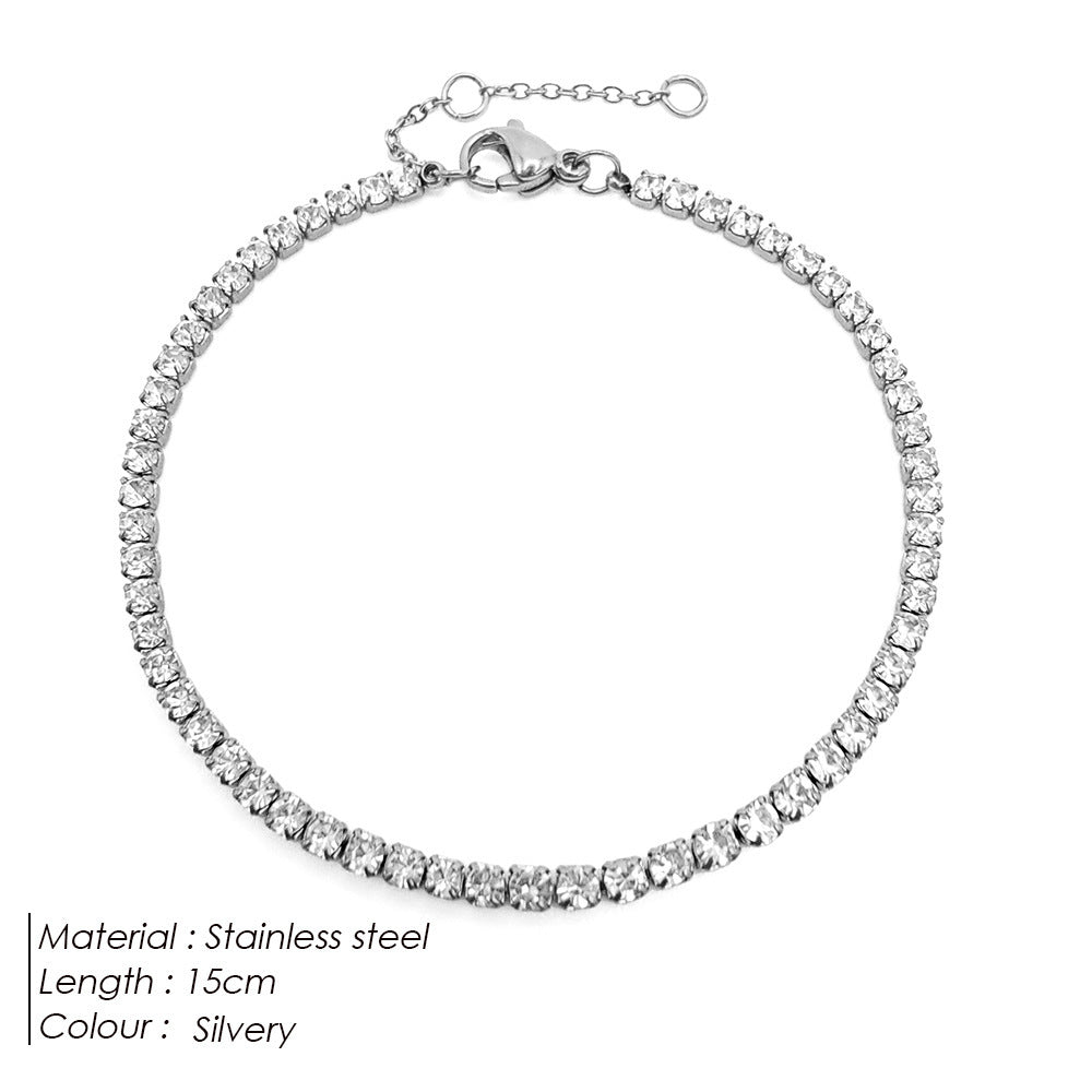 Single Row Diamond Round Zircon Tennis Bracelets