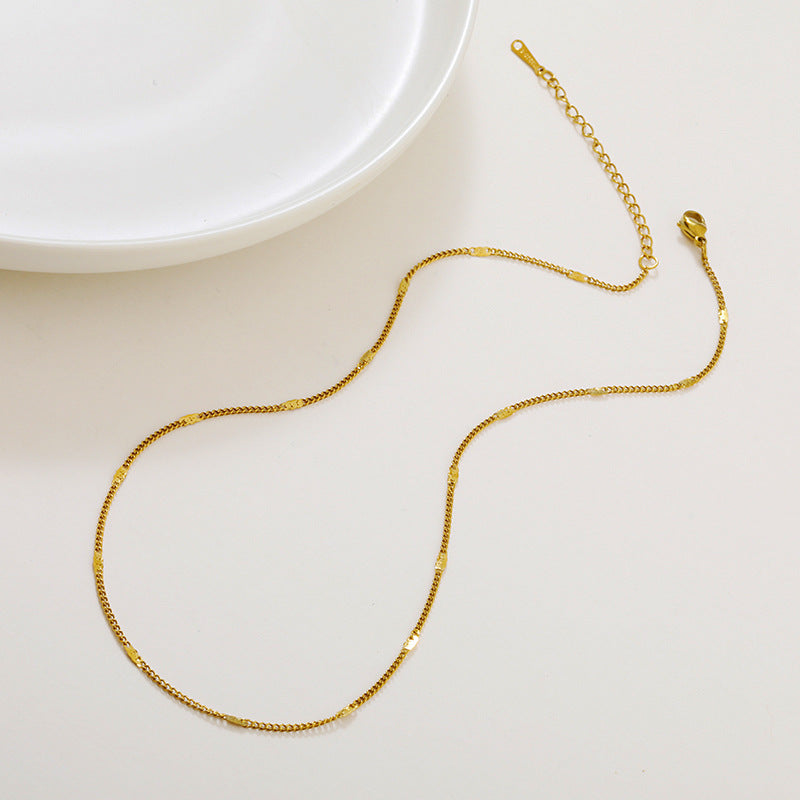 Single Chain Box Melon Seeds Side Hammer Round Snake Bone Necklaces