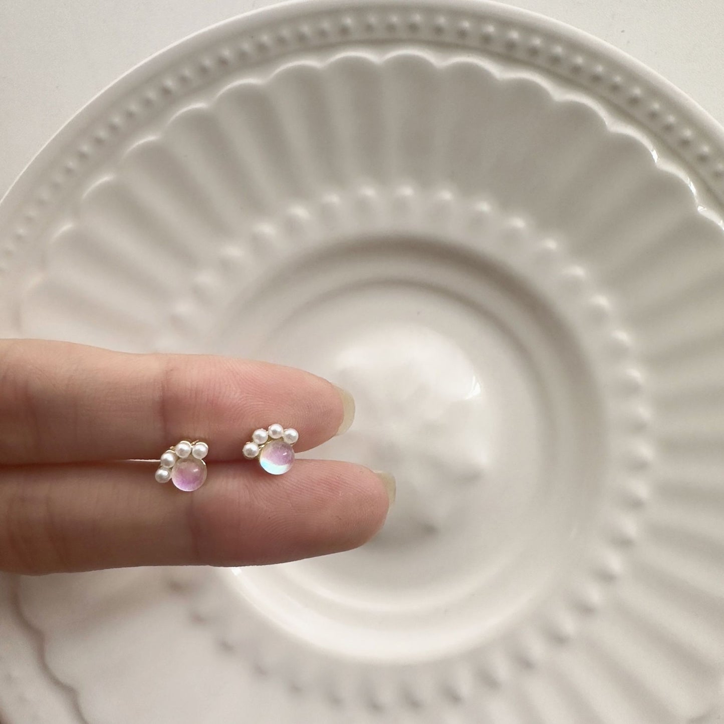 Needle Simple Temperament Kitten's Paw Pearl Female Trendy Cute Stud Earrings