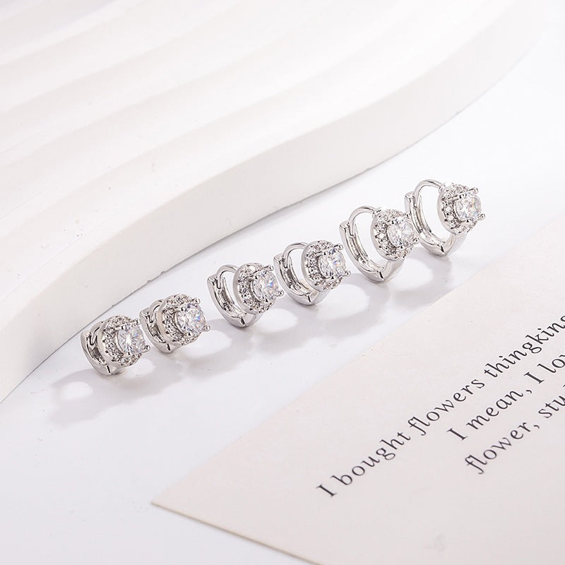 Round Diamond Clip No Need To Take Off Rhinestone Commute Ear Buckle