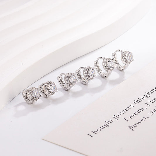 Round Diamond Clip No Need To Take Off Rhinestone Commute Ear Buckle