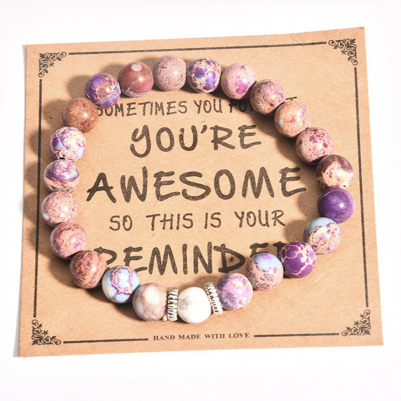 Listed Stone Pink Zebra Elastic String Imitation Bracelets