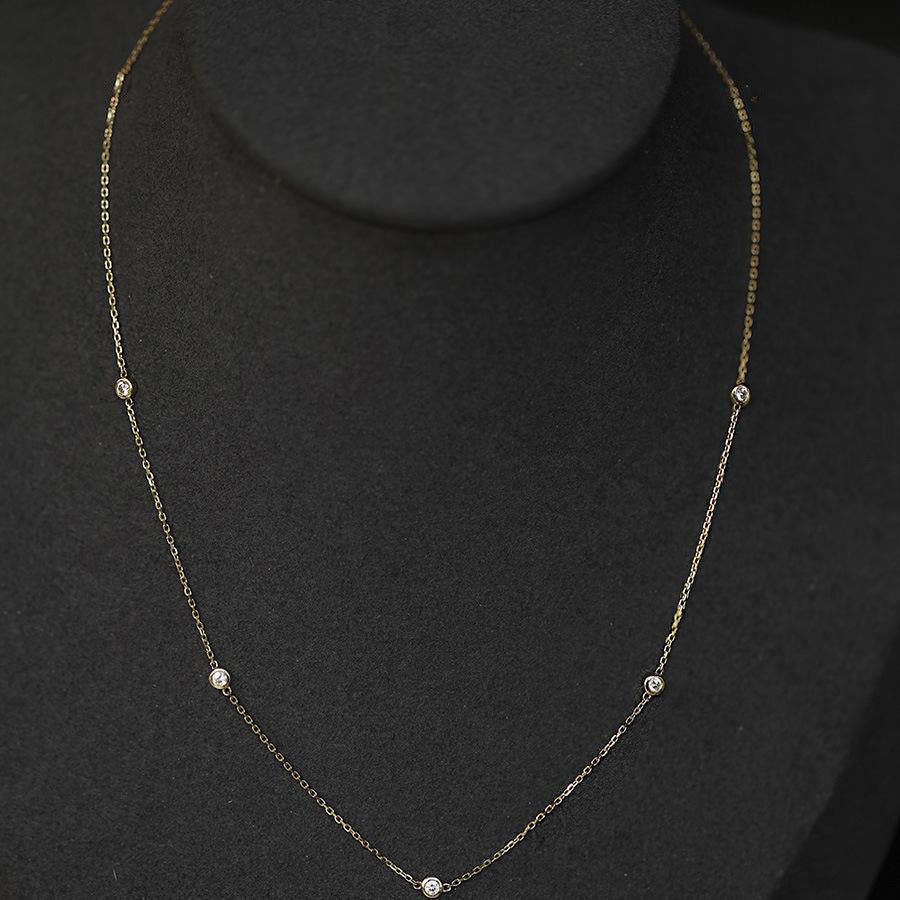 Sterling Sier Five Diamond Beads Light Necklaces