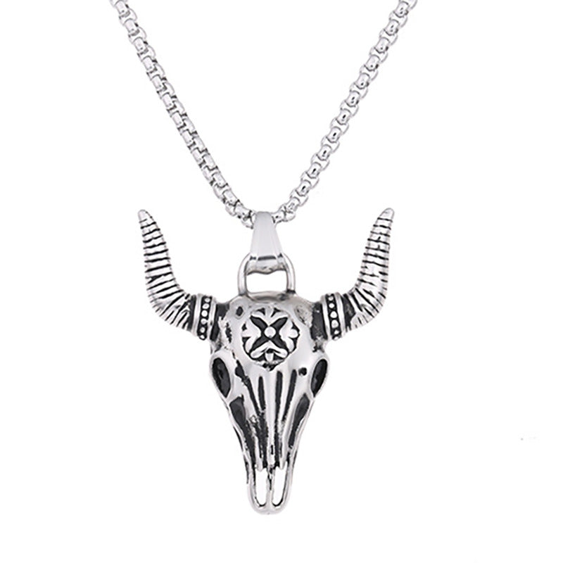 Men's Retro Creative Design Snake-shaped Stainless Steel Personalized Pendants