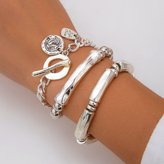 Ornament Niche Design Love Metallic Sweet Bracelets