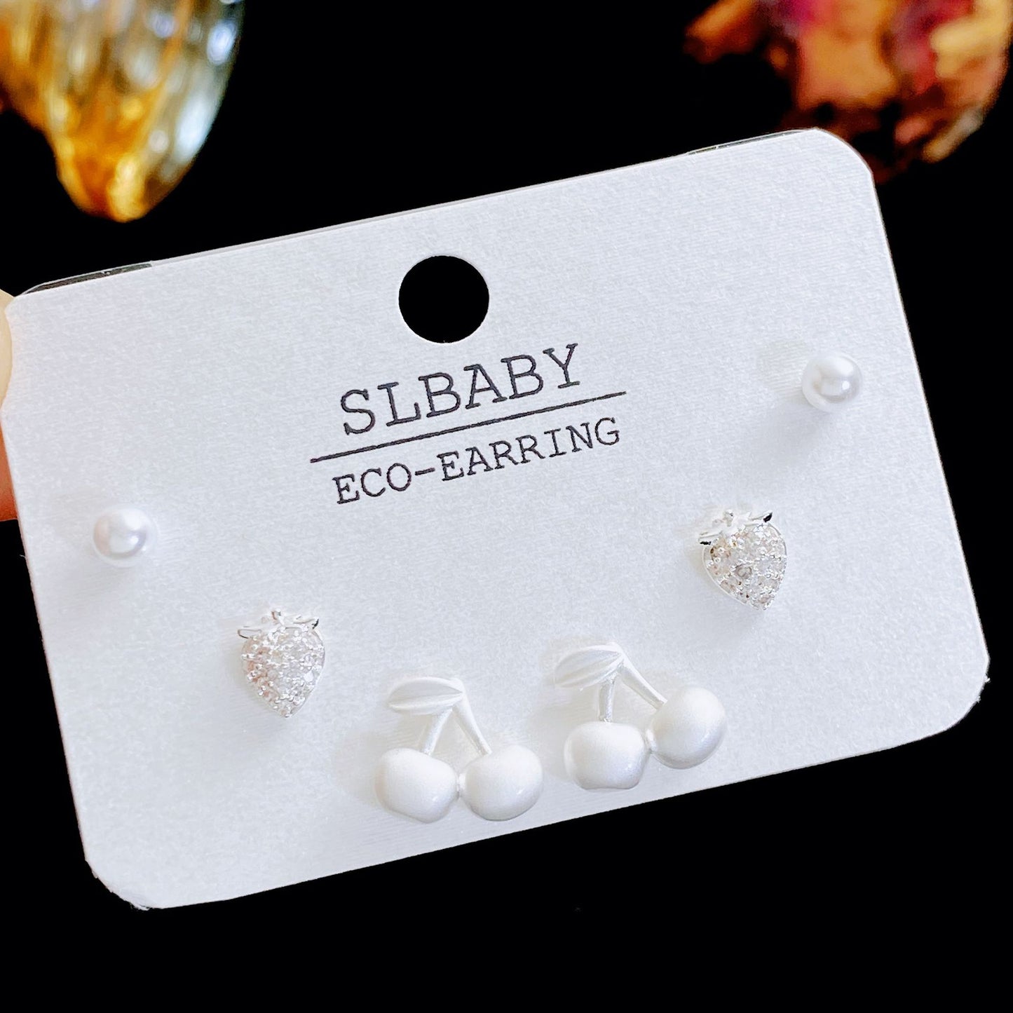 Women's Needle Simple Series Three Pairs Storage Ear Rings