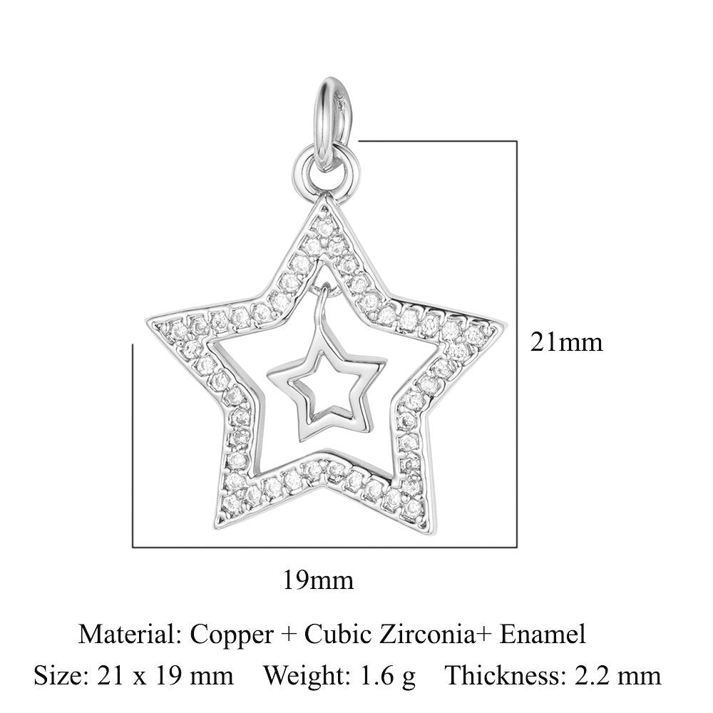 Copper Zircon Ornament Accessories Cross Love Pendants