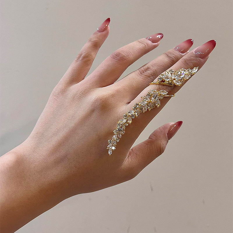 Leaves Open Exaggerated Personalized Design Sense Rings