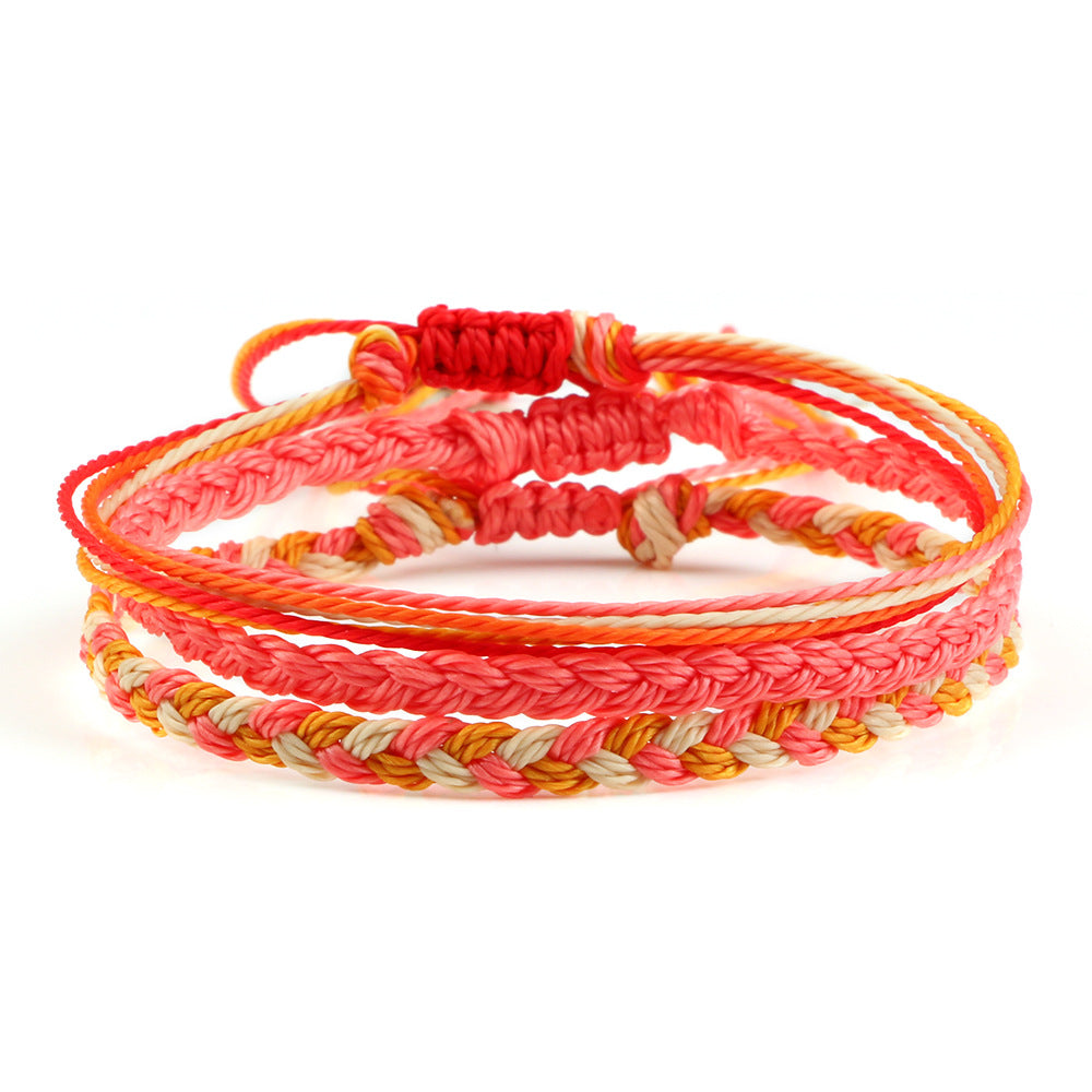 Coast Style Twin Creative Wax Line Hand Weaving Bracelet