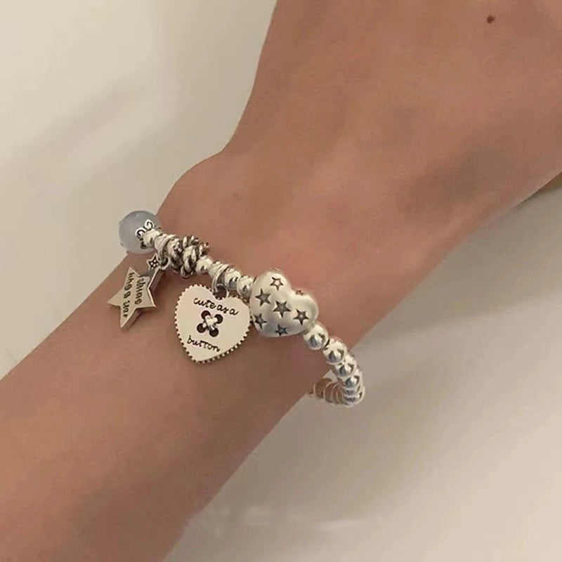Weightlessness Heartbeat Sweet Cool Style Love Star Beaded Niche Unique Bracelet