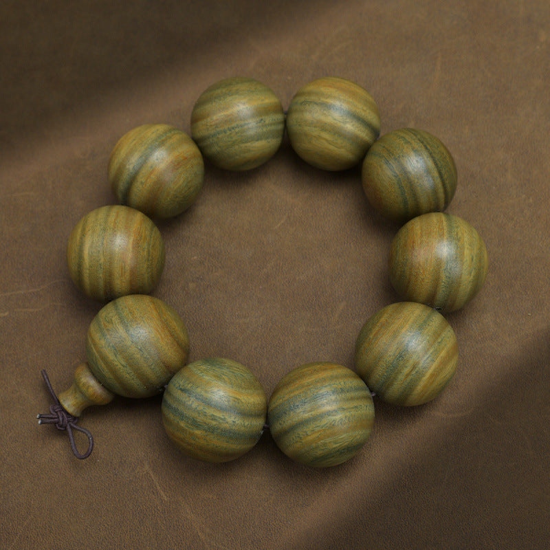 Natural Argentina Green Sandalwood Buddha Beads Ethnic Retro Couple Bracelet