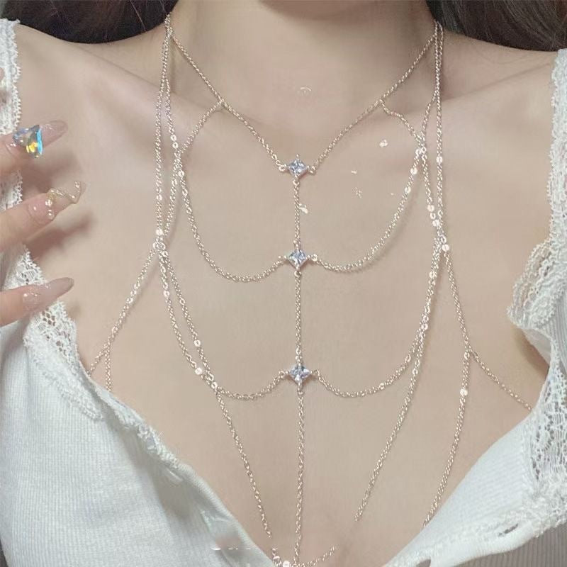 Hot Body Chains Dazzling Chest Full Necklace