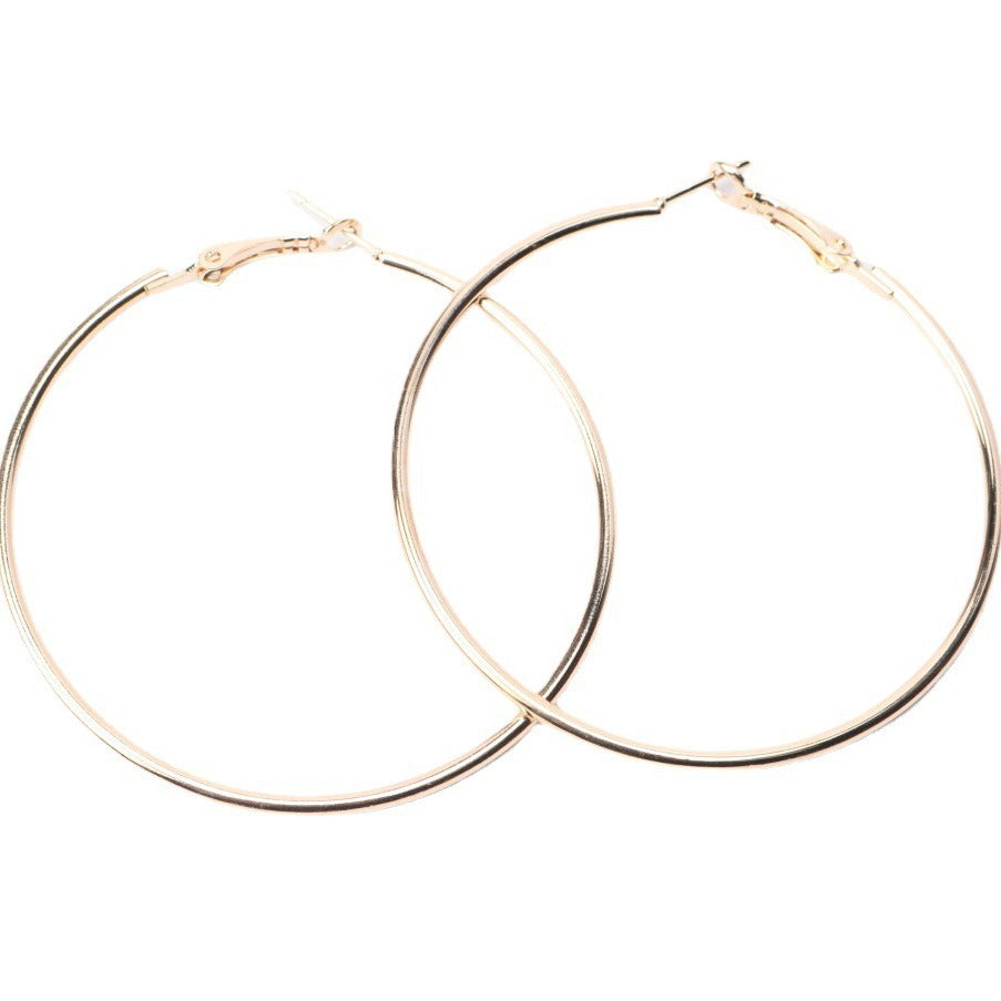 Exaggerated Big Circle Female Gold Sier Earrings