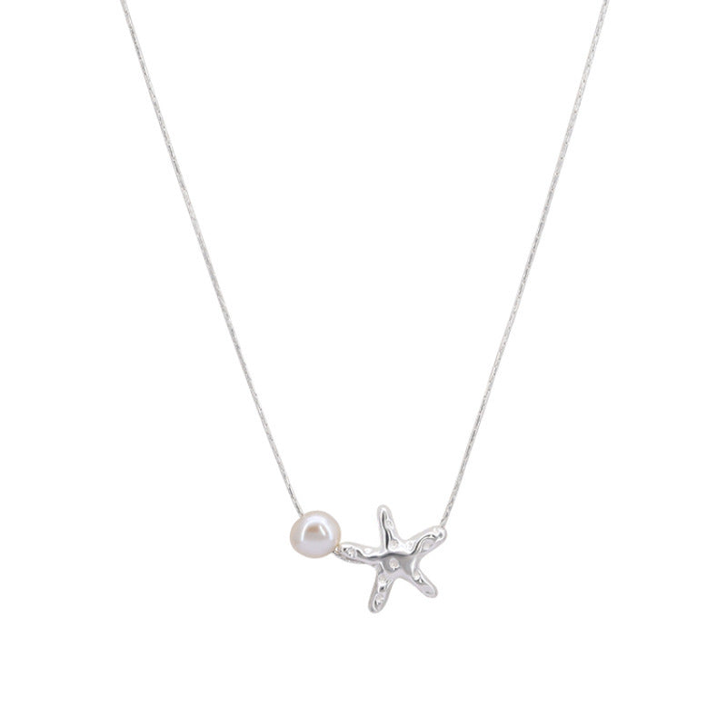 Starfish Imitation Pearl Female Niche Unique Design Sense Refined Necklace