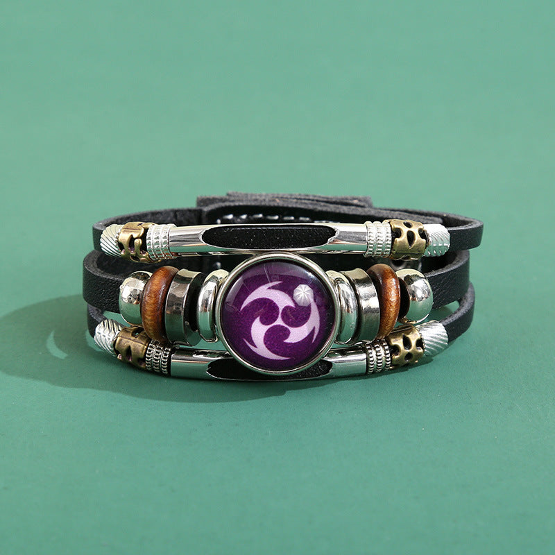 Men's Korean Element Luminous Fashion Alloy Snap Button Bracelet