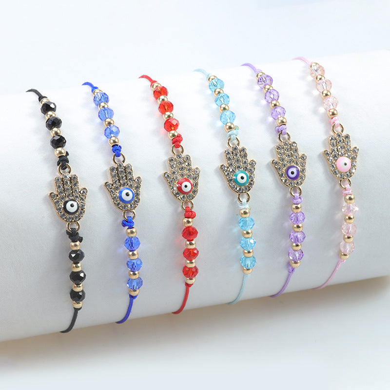 Crystal String Beads Angel Eyes Charm Bracelet