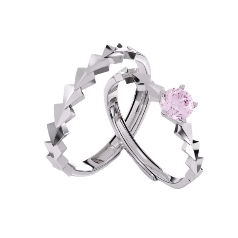 Women's & Men's Luxury Design Pink Diamond Mobius Strip Rings