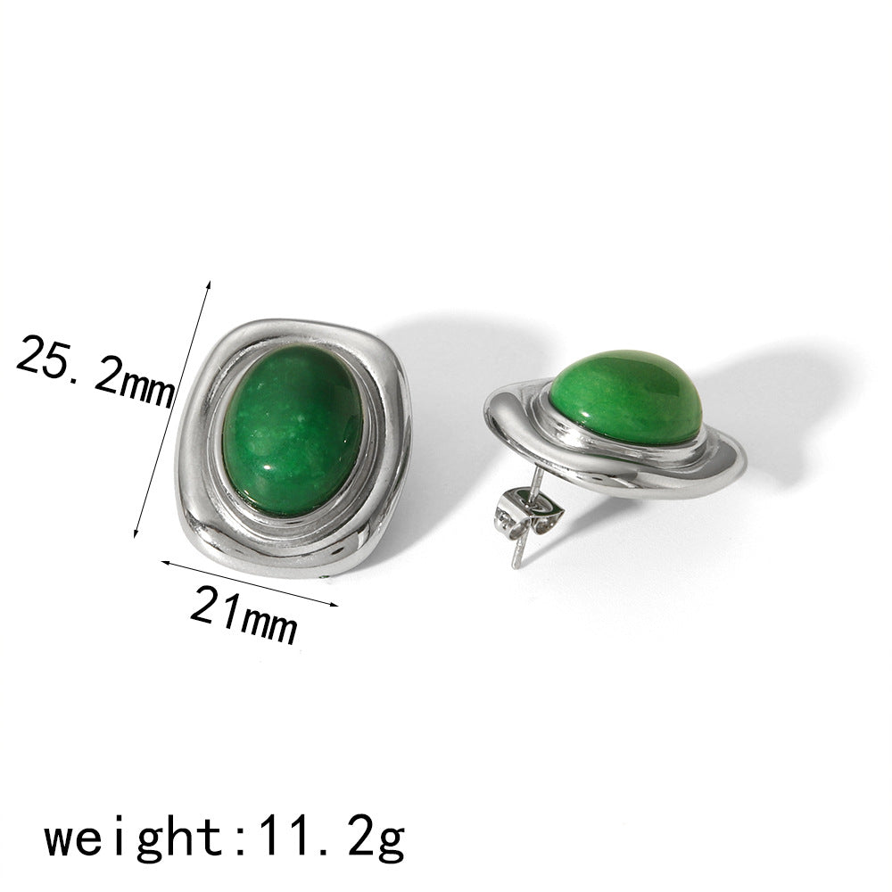 Women's French Style Retro Elegant Titanium Steel Ear Earrings