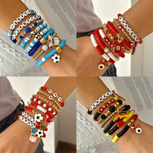Style Theme Argentina Brazil Germany Football Game Bracelet
